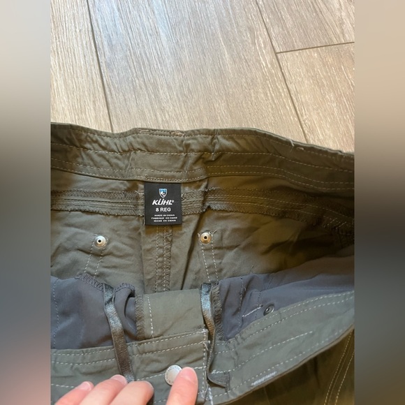 KUHL Women’s Olive Green Hiking Pants With Side Zips Slim 28 R - Picture 3 of 6